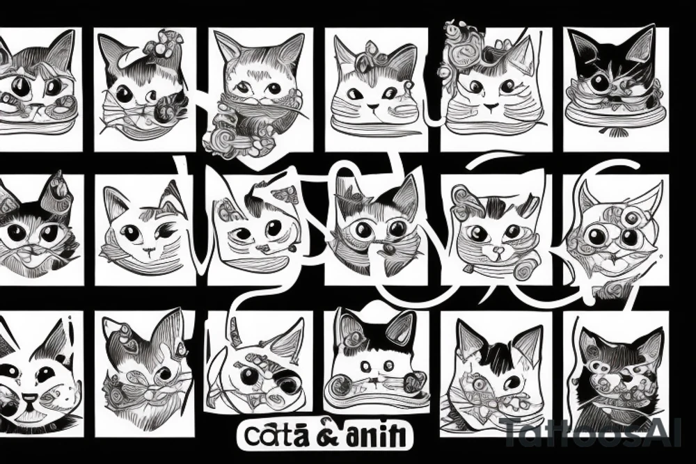 cat wearing a hat tattoo idea