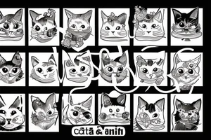 cat wearing a hat tattoo idea