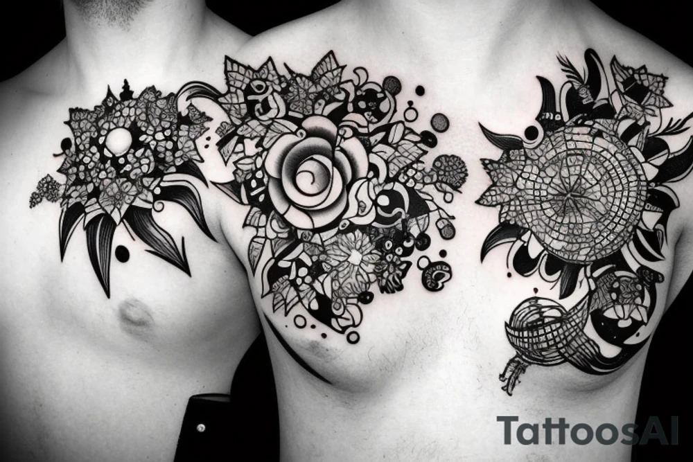 space, constellations, stars, flower (thale cress) tattoo idea