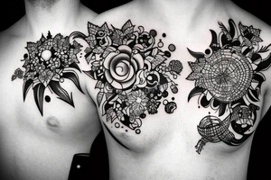 space, constellations, stars, flower (thale cress) tattoo idea