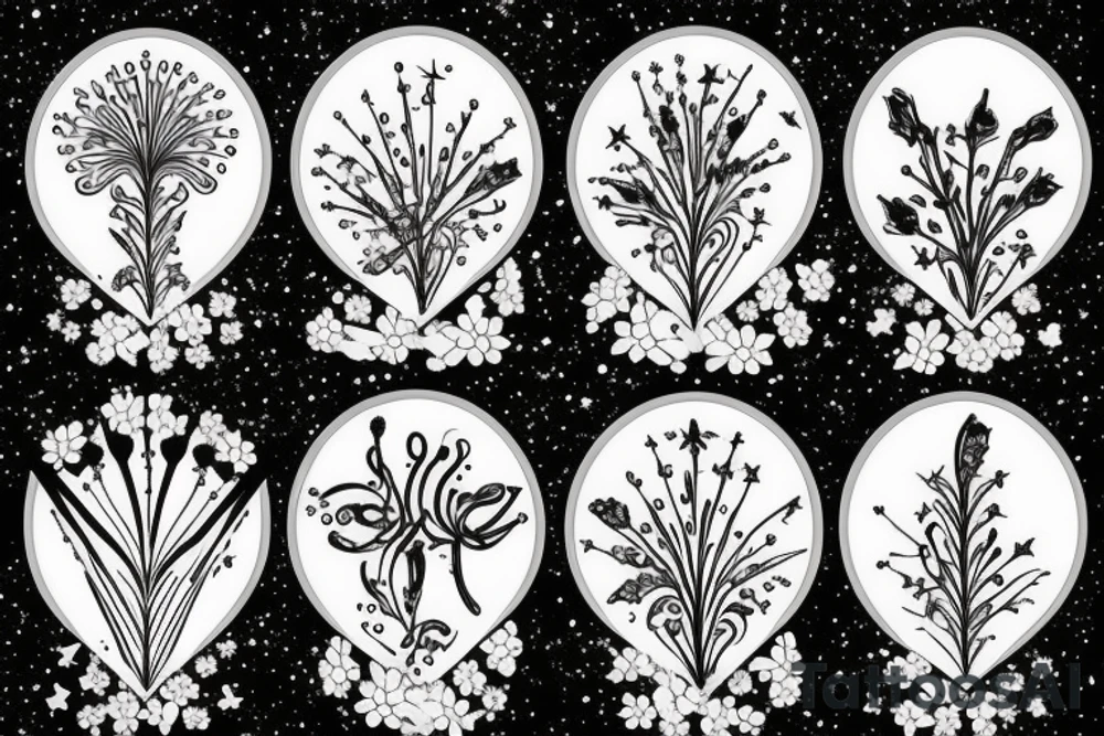 space, constellations, stars, flower (thale cress).
BACK TATTOO tattoo idea