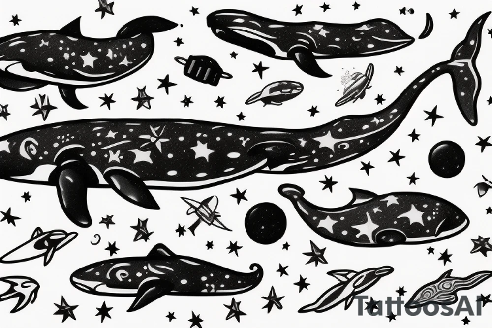 Space whale tattoo idea