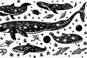Space whale tattoo idea