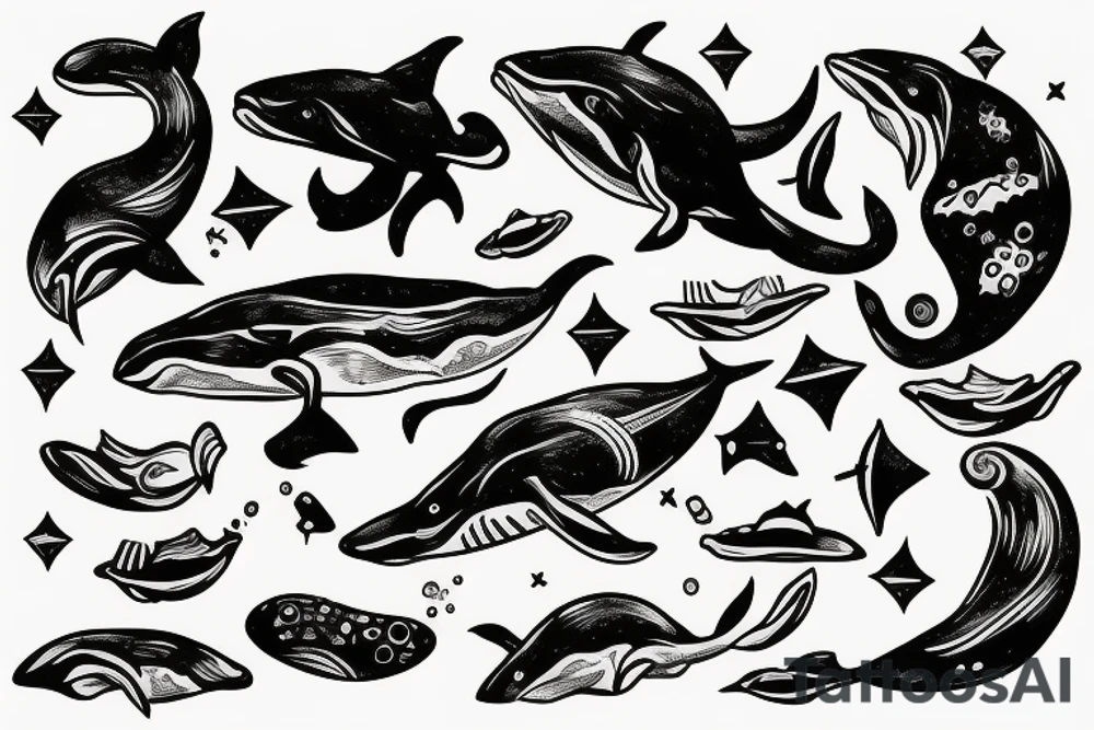 Space whale tattoo idea