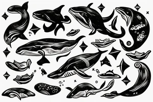 Space whale tattoo idea