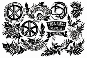 Tattoo around forearm, nature, travelling, success, peace of mind, happiness tattoo idea