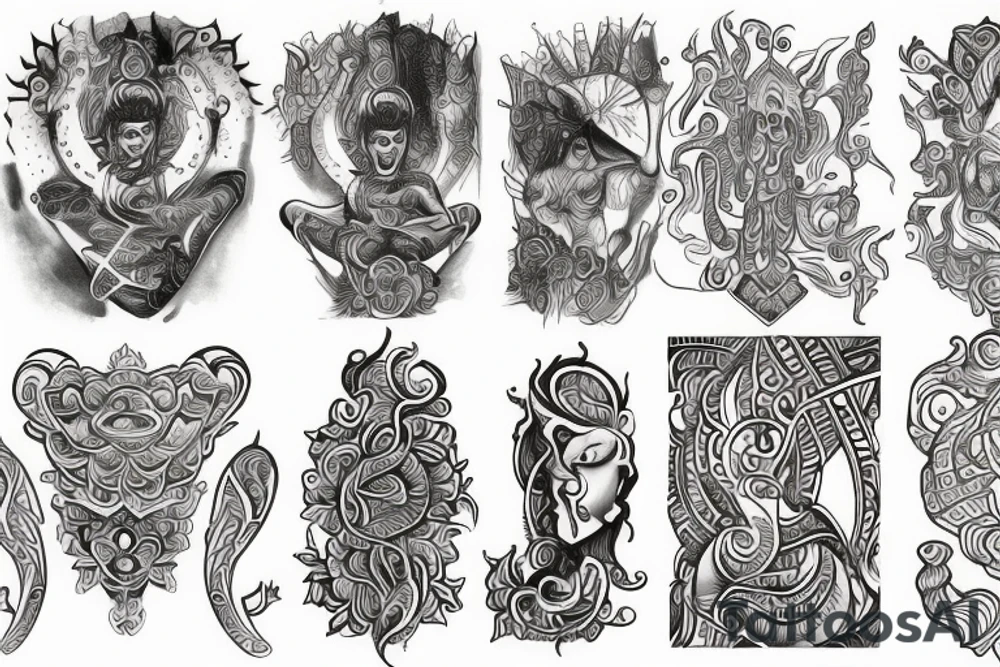 if you read from left it should look like Shiv and if you read from right It should look like Bharati tattoo idea
