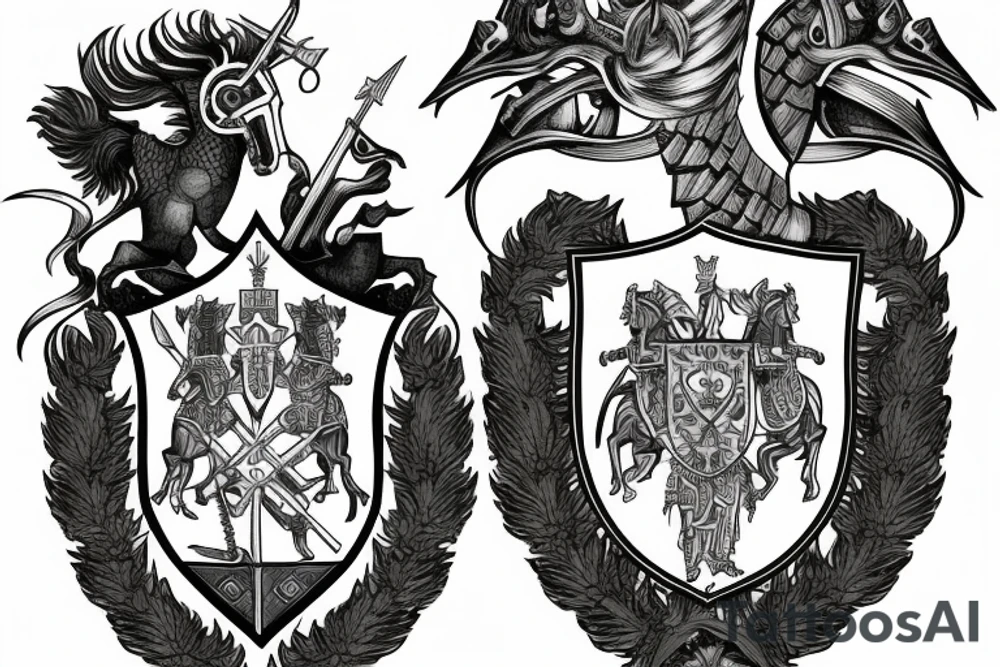 The coat of arms of Lithuania is a mounted armoured knight holding a sword and shield tattoo idea