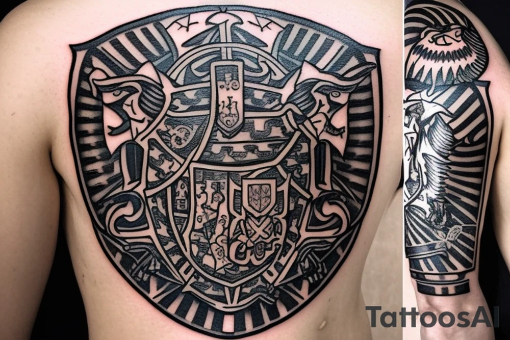 The coat of arms of Lithuania is a mounted armoured knight holding a sword and shield tattoo idea
