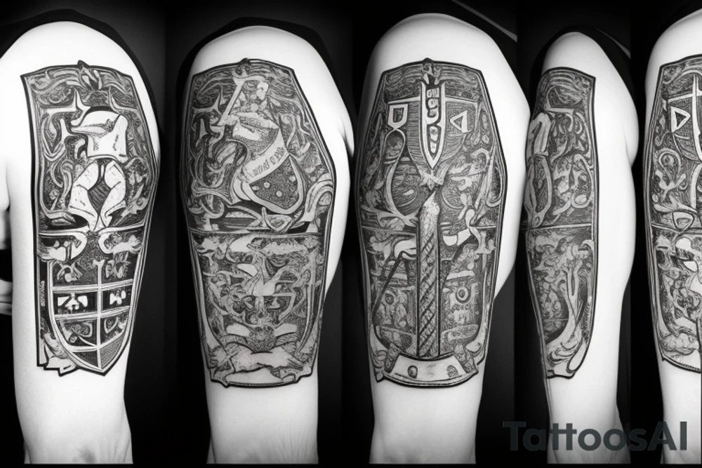 The coat of arms of Lithuania is a mounted armoured knight holding a sword and shield tattoo idea
