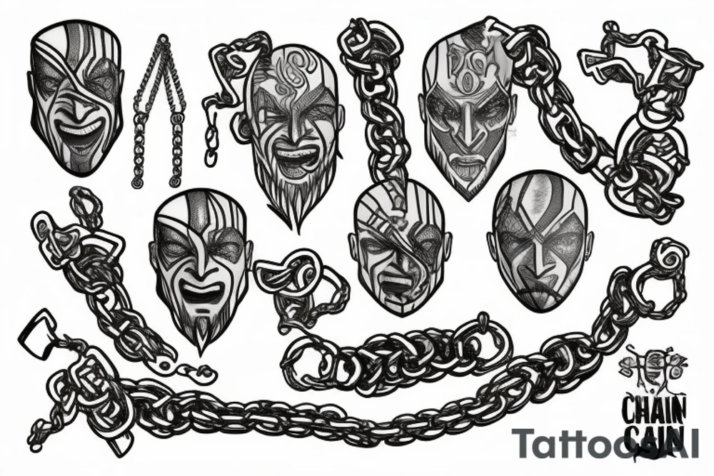 Chain with kratos tattoo idea