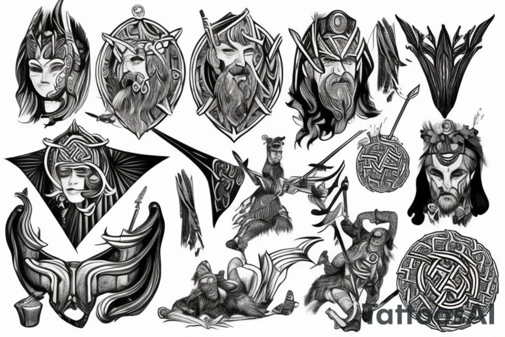 Norse mythological warrior tattoo idea