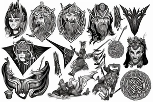 Norse mythological warrior tattoo idea
