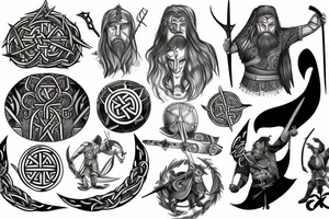 Norse mythological warrior tattoo idea