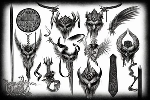 Norse mythological warrior tattoo idea