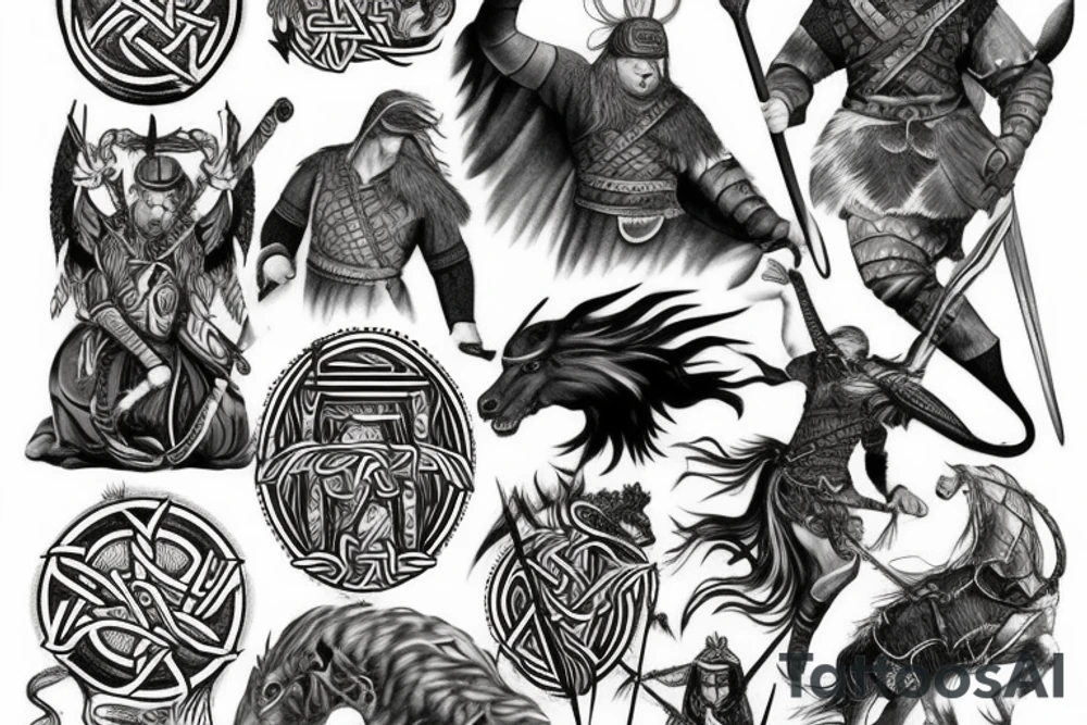Norse mythological warrior tattoo idea