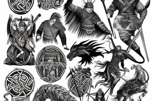 Norse mythological warrior tattoo idea