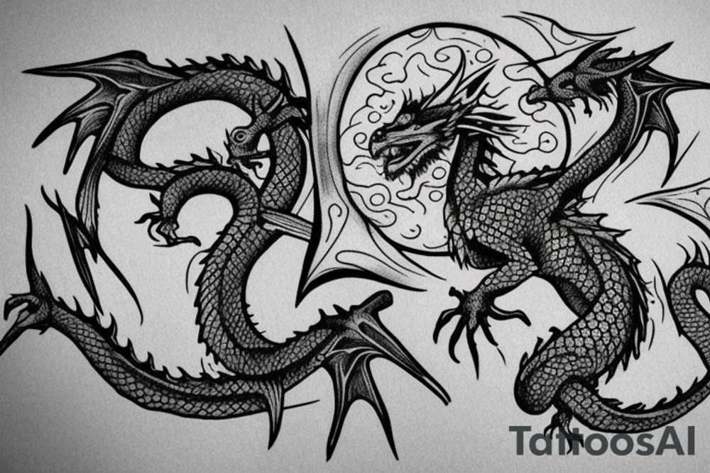 dragon around the dagger in the frost tattoo idea