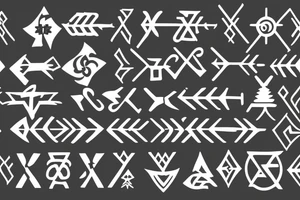 Jerusalem cross with two arrows underneath tattoo idea