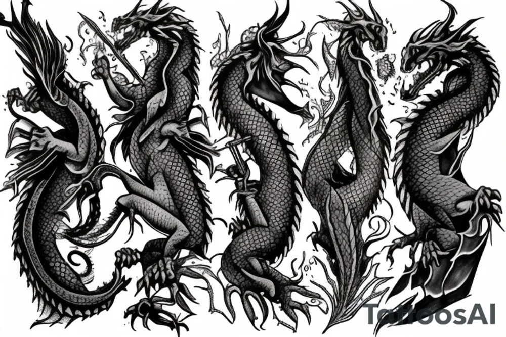 dragon around the dagger in the frost tattoo idea