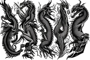 dragon around the dagger in the frost tattoo idea
