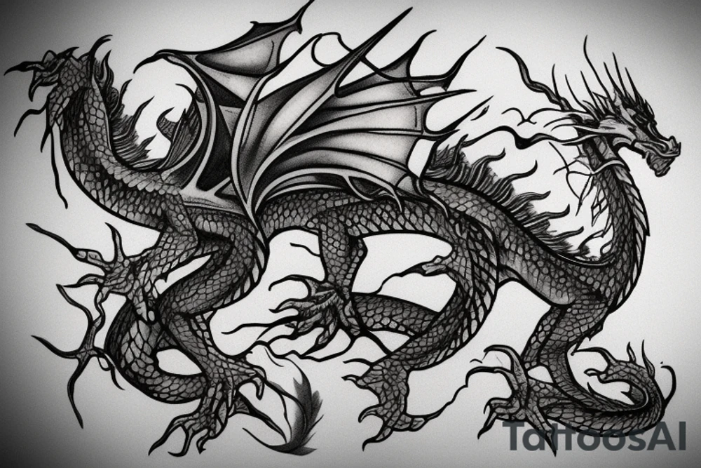dragon around the dagger in the frost tattoo idea