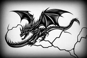 dragon in barbed wire tattoo idea