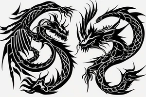 dragon in barbed wire tattoo idea