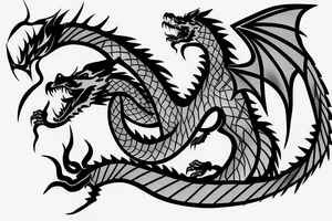 dragon in barbed wire tattoo idea