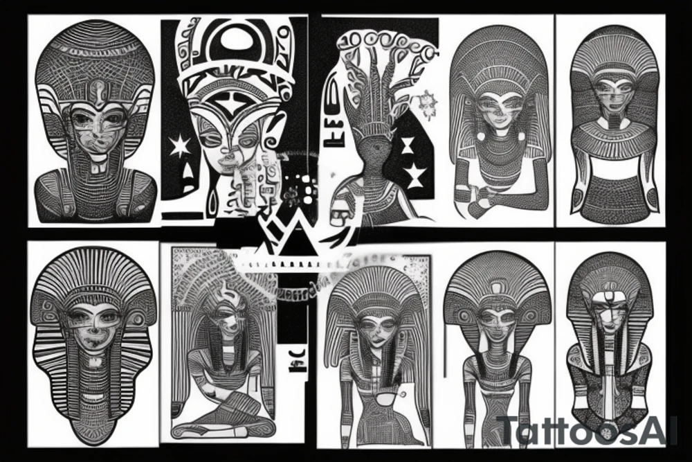 Egyptian alien space tattoo idea