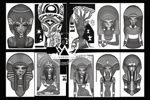 Egyptian alien space tattoo idea