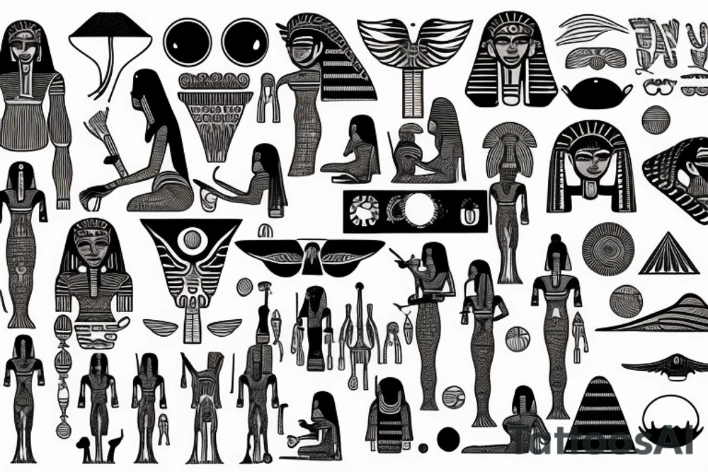 Egyptian alien space tattoo idea