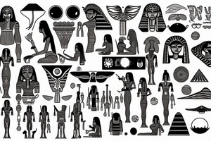 Egyptian alien space tattoo idea