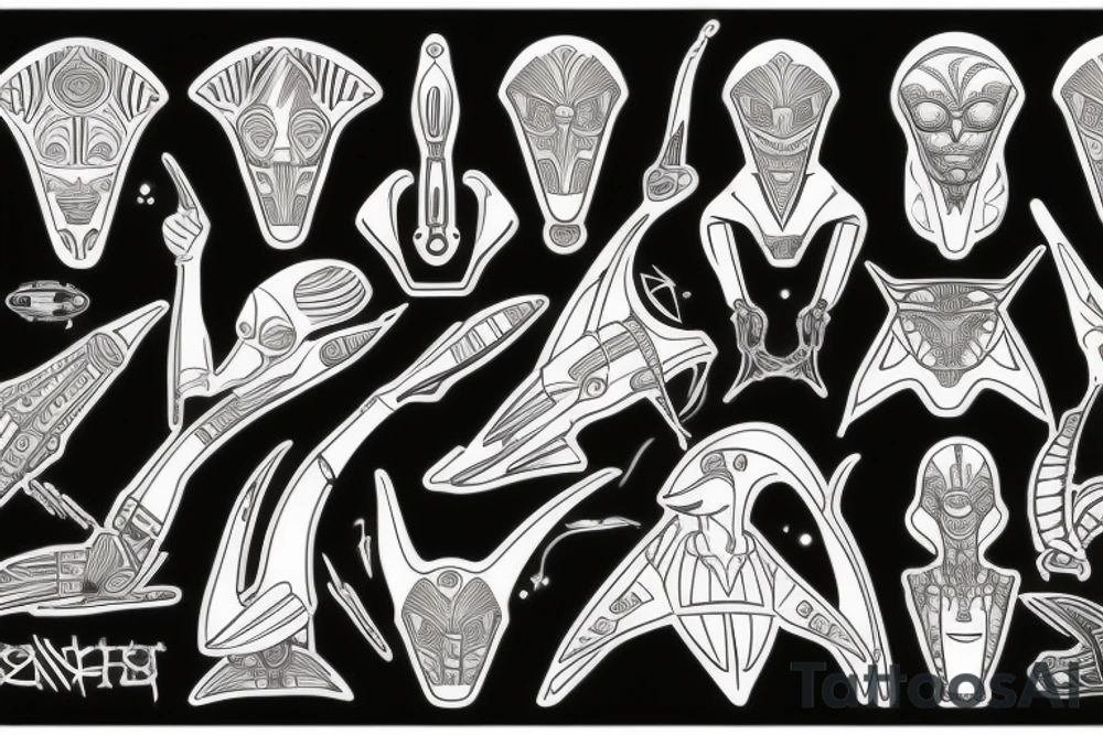 Egyptian alien space tattoo idea