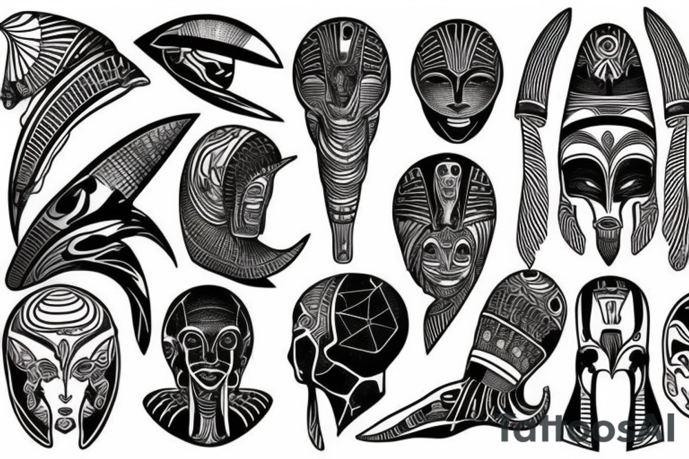 Egyptian alien space tattoo idea