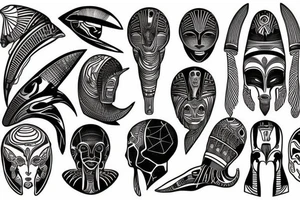 Egyptian alien space tattoo idea