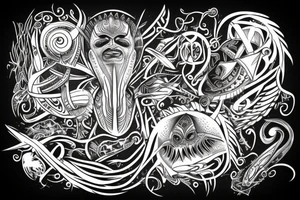 Egyptian alien yggdrasil tattoo idea