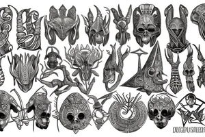 Egyptian alien yggdrasil tattoo idea