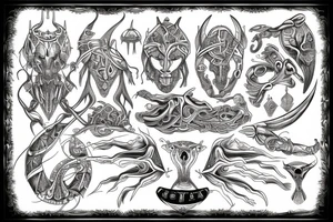 Egyptian alien yggdrasil tattoo idea