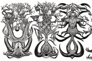 Egyptian alien yggdrasil tattoo idea