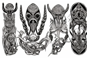 Egyptian alien yggdrasil tattoo idea