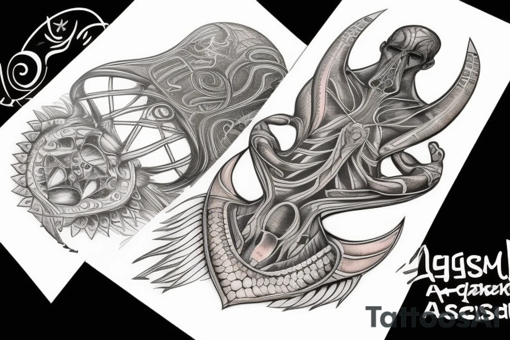 Egyptian alien yggdrasil tattoo idea