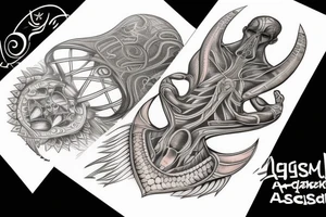 Egyptian alien yggdrasil tattoo idea