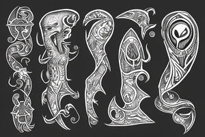 Egyptian alien yggdrasil tattoo idea
