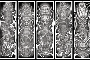 Mayan alien yggdrasil tattoo idea
