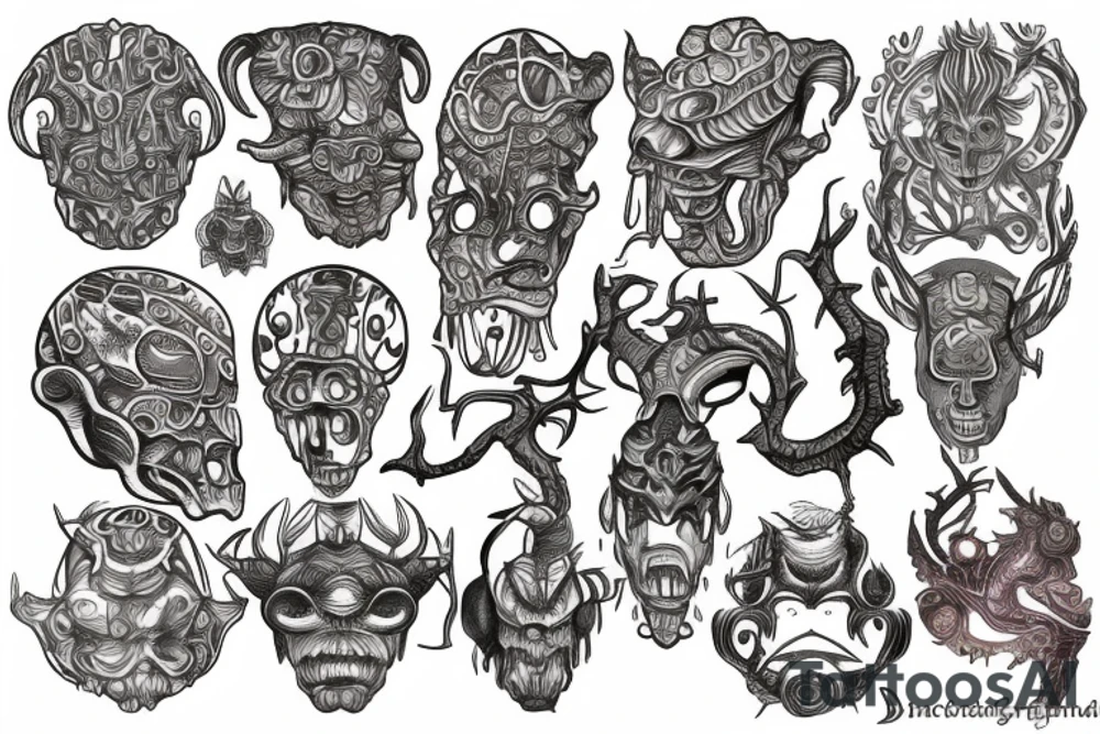 Mayan alien yggdrasil tattoo idea
