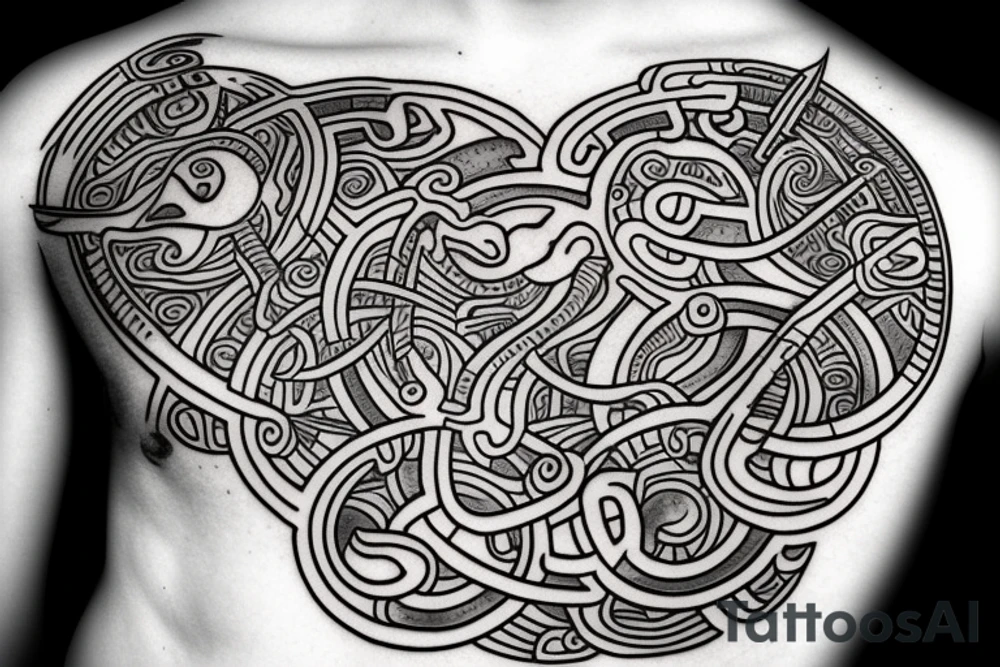 Mayan alien yggdrasil tattoo idea
