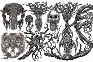 Mayan yggdrasil tattoo idea