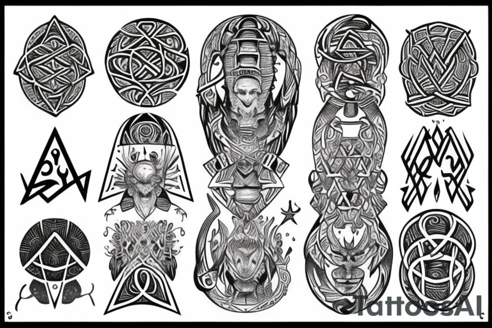 Mayan yggdrasil tattoo idea