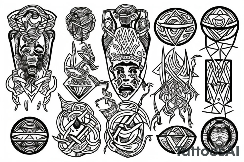 Mayan yggdrasil tattoo idea